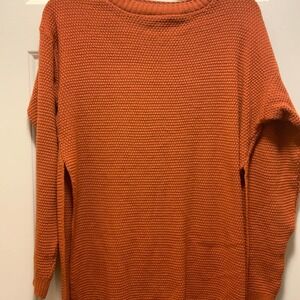 BOOHOO SIDE SPLIT MOSS STITCH TUNIC SWEATER TOFFEE SIZE 14
